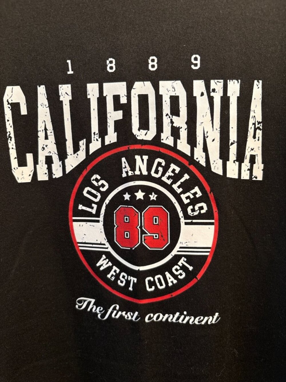 California Los Angeles 89 Graphic Tee Black Short Sleeve Size L